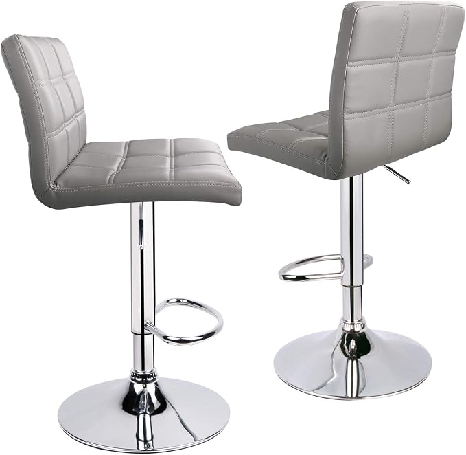 Leopard Modern Square PU Leather Adjustable Bar Stools - Image 5