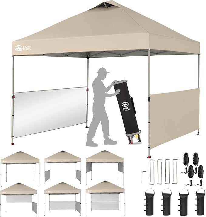CROWN SHADES 10x10 Pop up Canopy Tent Instant Canopy by CrownShades