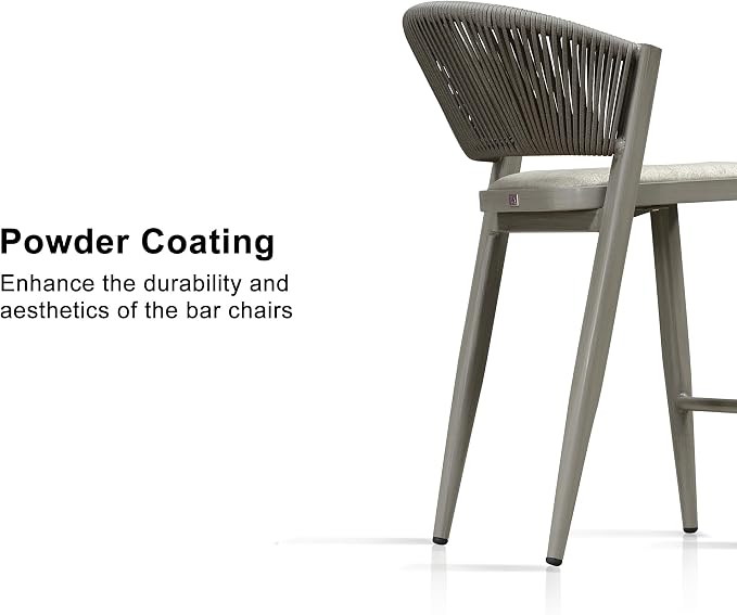 PURPLE LEAF Counter Height Bar Stool Set of 2 Outdoor Chair - Image 7