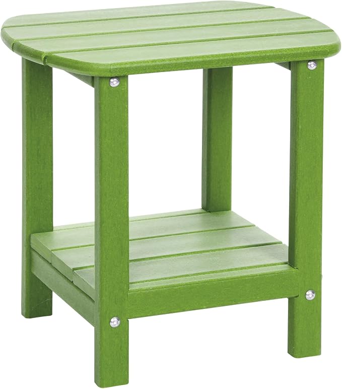 Outdoor Side Table 2 -Tier Adirondack Table HDPE Patio Side Table Weather by LOENIY