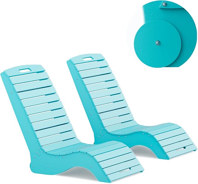 MELLCOM HDPE Pool Lounge Chairs Set of 2, in Pool Lounge Chairs up to 10-Inches - Image 7