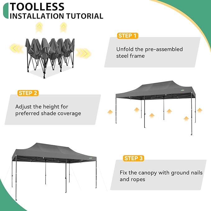 COBIZI 10x20 Heavy Duty Pop Up Canopy Tent - Image 5