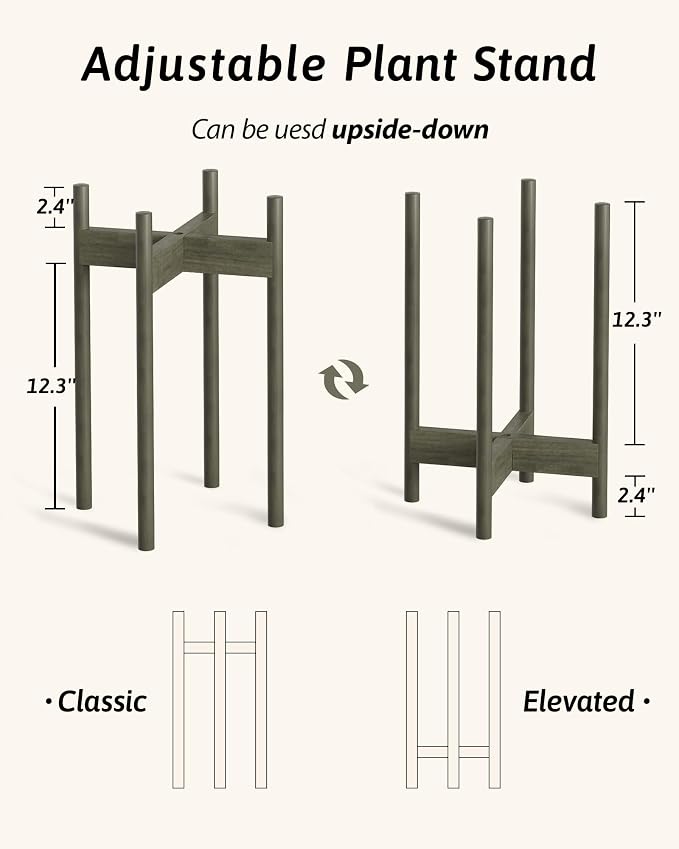 Adjustable Plant Stand Indoor, Bamboo Plant Stand Fits 8 9 10 11 12 Inches - Image 4