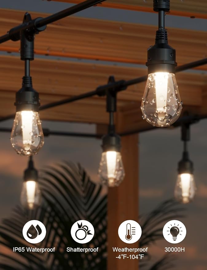 XMCOSY+ Smart Outdoor String Lights, 123Ft Patio Lights Waterproof, App Control - Image 7