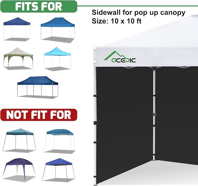 Canopy Sidewalls for 10x10 Pop Up Canopy Frame, Waterproof UV Protection - Image 5