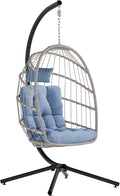 SWITTE Egg Chair Outdoor with Stand, Indoor Wicker Hanging Egg Swing Chair with by SWITTE