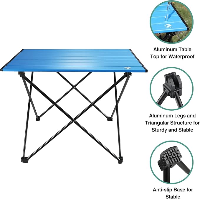 VILLEY Portable Camping Side Table, Ultralight Aluminum Folding Beach Table - Image 5