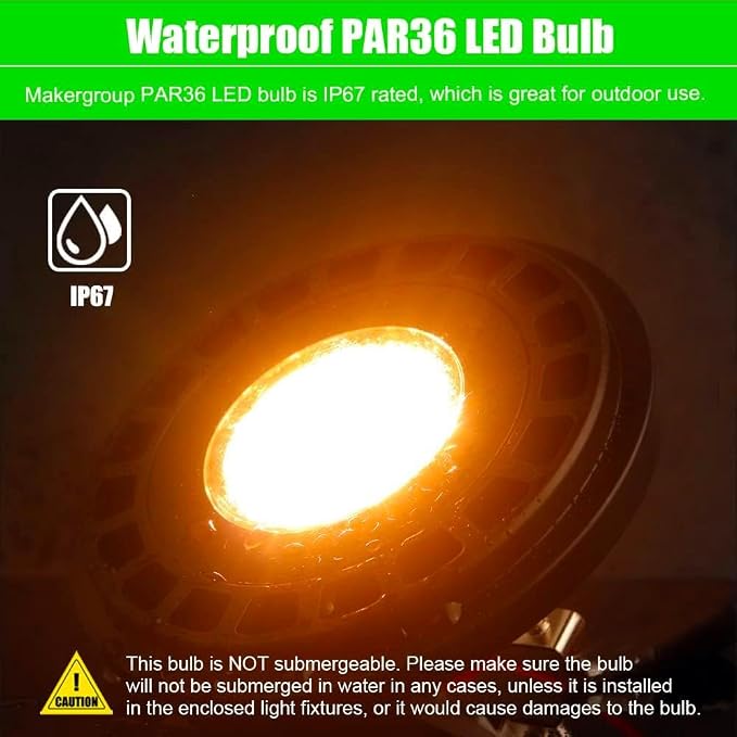 PAR36 LED Landscape Light Bulb 10W, 12V Low Voltage Lighting, Waterproof - Image 2