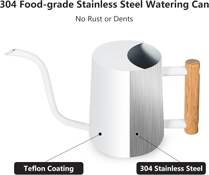 Watering Can Indoor Plants, 35oz Small Stainless Steel Metal Watering Can - Image 5