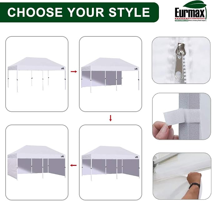 Eurmax USA Standard 10'x20' Patio Pop Up Canopy Tent Commercial Instant Canopies - Image 7
