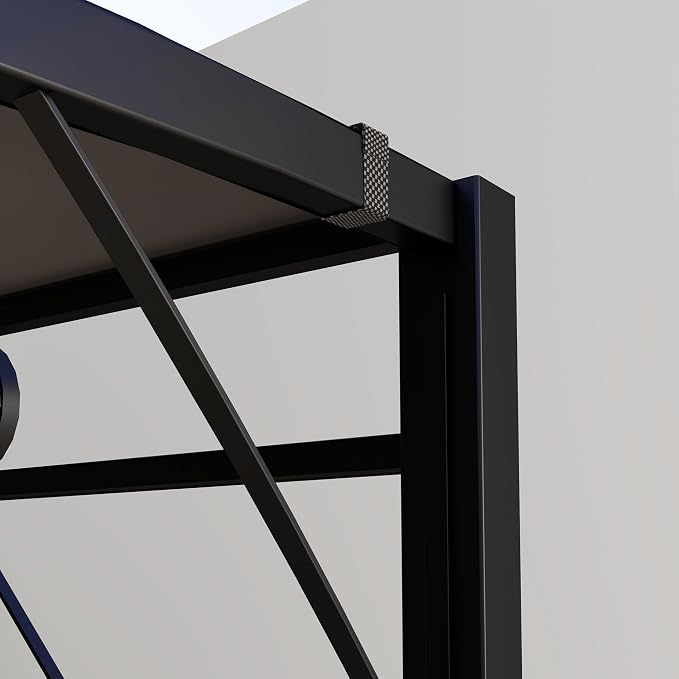 Outsunny 10' x 8' Outdoor Pergola and Patio Gazebo, Extendable Side Awning - Image 6