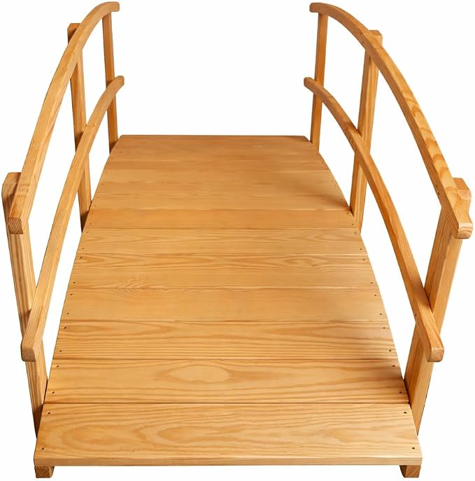 8 FT Natural Amish Made Garden Bridge - Image 6