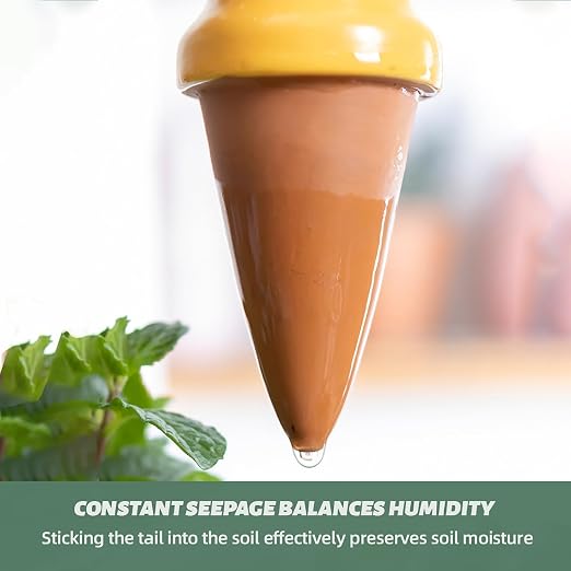 4 Pack Terracotta Watering Spikes, Vacation Self-Watering Planters Devices - Image 4