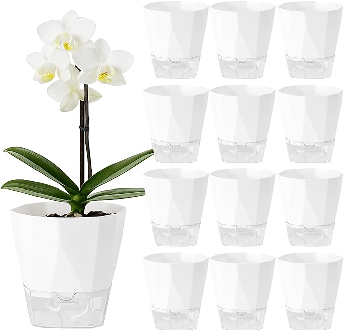12 Pack Self Watering Plant Pots 6 Inches Self-Watering Planters by Planterhoma