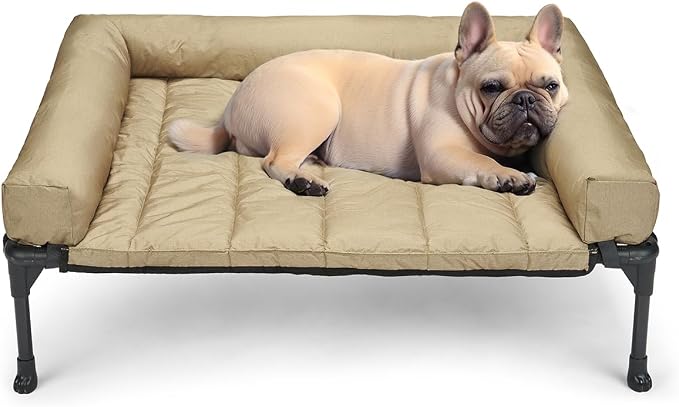 Veehoo Cooling Elevated Dog Bed Add Removable Waterproof Bolster Cushion Mat by Veehoo