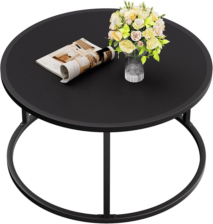 SAYGOER Small Round Coffee Table, Modern Center Table by Saygoer