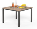 PHI VILLA Outdoor Patio Table, Square Metal Steel Slat Table by PHIVILLAThepioneerofcomfortablehouseholdsupplies