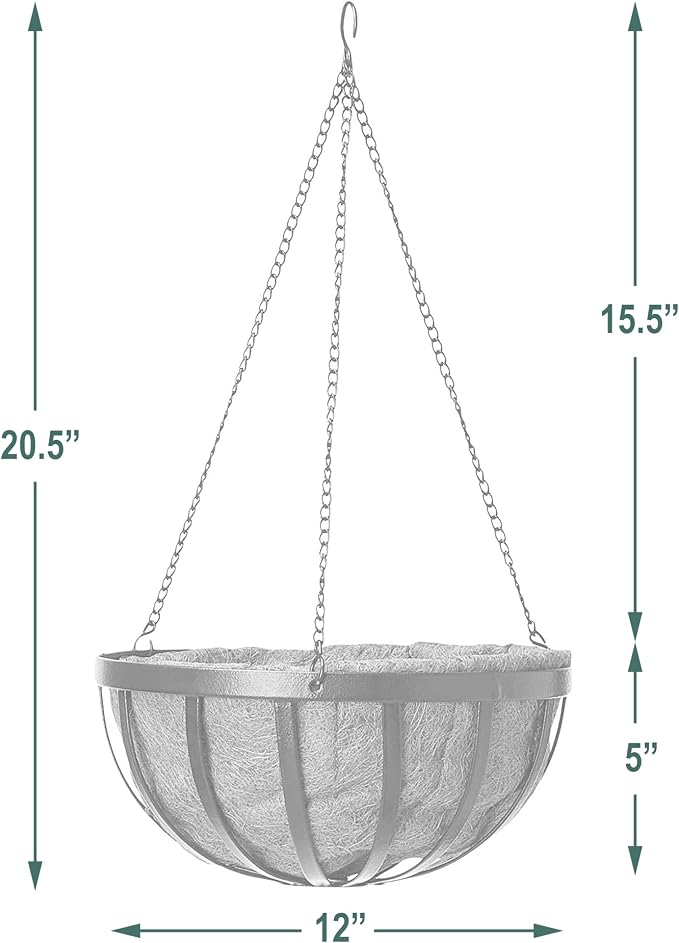 Arcadia Garden Products CB42 12" Solstice Round Hanging Basket - Image 5