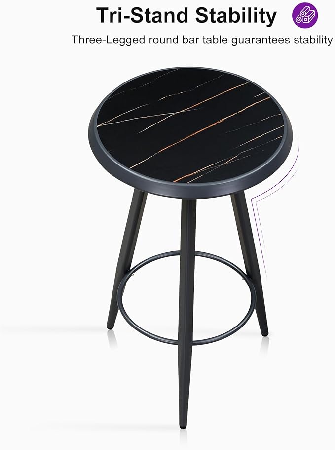 PURPLE LEAF Outdoor Round Table Height Counter Bistro Bar Table - Image 6