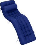 Tudomro 1 Pcs Blue 66'' Outdoor Chaise Lounge Cushion Waterproof Patio Lawn by Tudomro