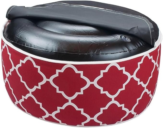 Outdoor/Indoor Inflatable Ottoman Pouf D20 xH9, All Weather Round Footstool - Image 6