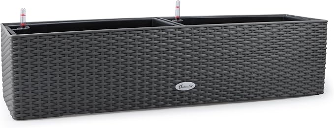 Dexceder 31.5 Inch Rattan Self Watering Planter Indoor Outdoor, Thickened Large by Dexceder