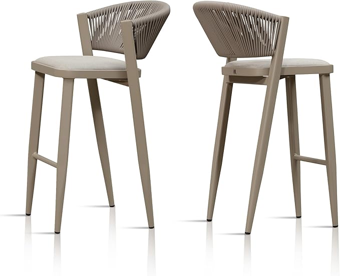 PURPLE LEAF Bar Stool Set of 2 Patio Bar Chairs by PURPLELEAF
