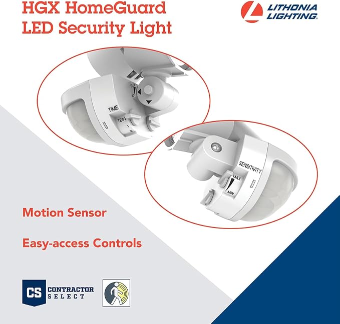 Lithonia Lighting HomeGuard 2-Light LED Outdoor Flood Lights, Motion Sensor - Image 3