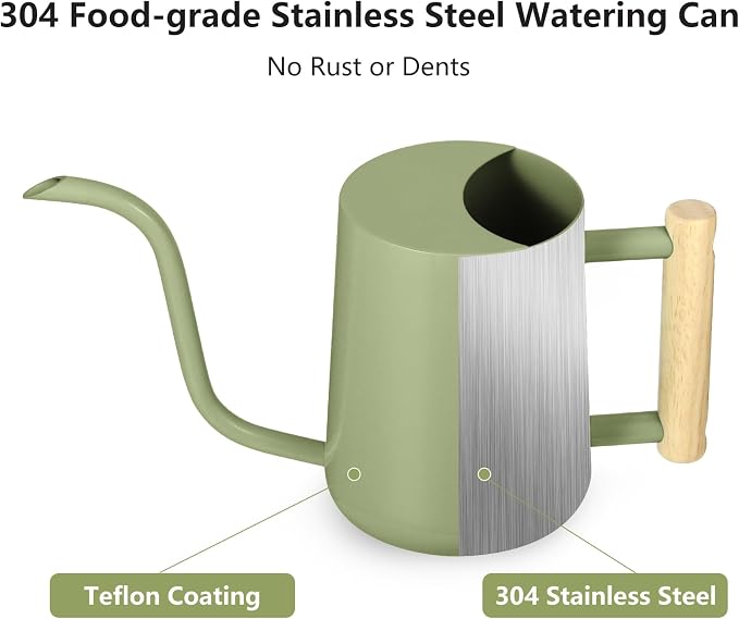Watering Can Indoor Plants, 35oz Small Indoor Stainless Steel Metal Watering - Image 5