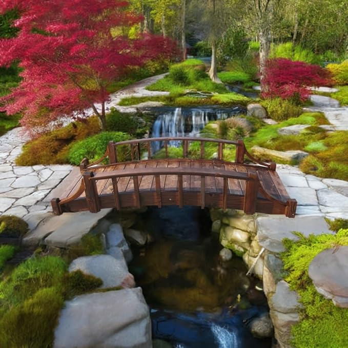 SamsGazebos Country Wood Garden Bridge - Image 7