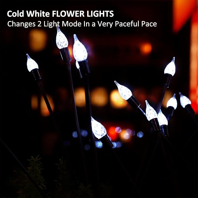 2 Pack Each 8 LEDs Solar Garden Lights Waterproof Outdoor Landscape Path - Image 6