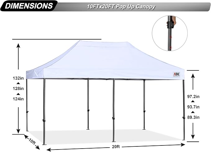 ABCCANOPY 10x20 Easy Pop Up Canopy Tent - Image 4