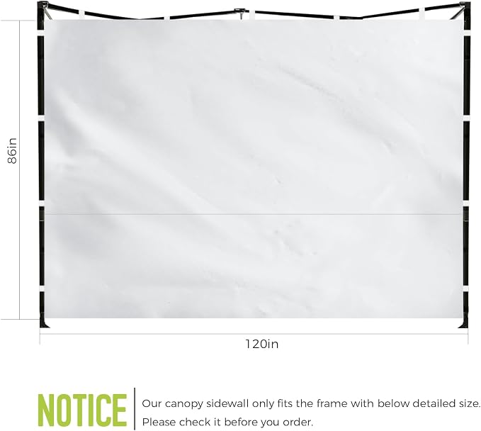 Instant Canopy Sidewalls for 10x10 Pop Up Canopy Tent, 300D Waterproof Material - Image 2