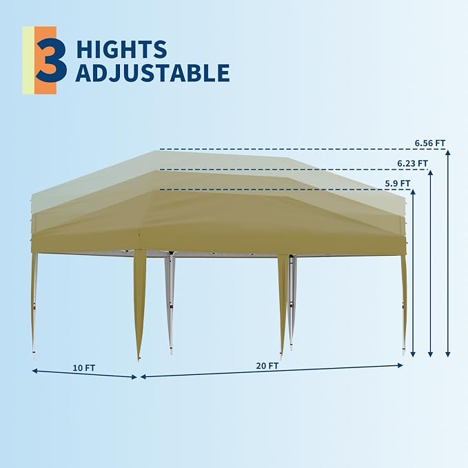 Garvee 10x10 Pop Up Canopy Tent, Heavy Duty Commercial Instant Shelter - Image 4