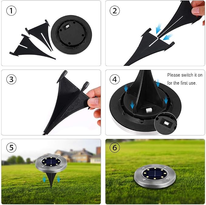 ZGWJ Solar Ground Lights, 12 Pack Waterproof Solar Garden Lights, Upgraded - Image 3