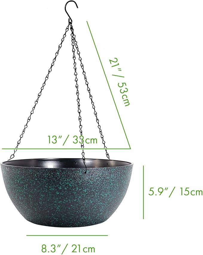WOUSIWER 13 inch 2 Pack Large Hanging Planters - Image 2