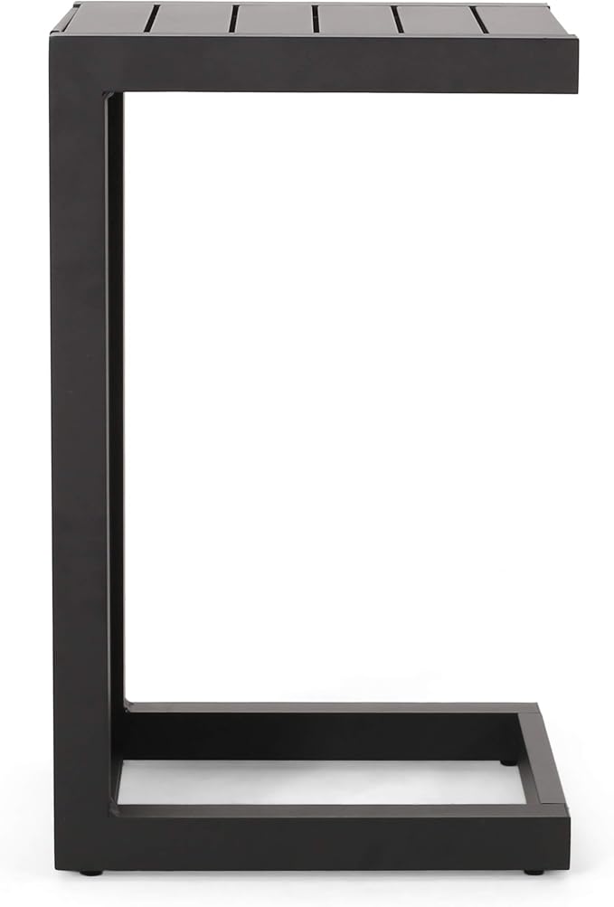 Christopher Knight Home Jesse Coral Outdoor Modern Aluminum C-Shaped End Table - Image 11