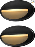GKOLED 2-Pack Low Voltage LED Oval Riser Step Light, Landscape Stair Lights by GKOLED
