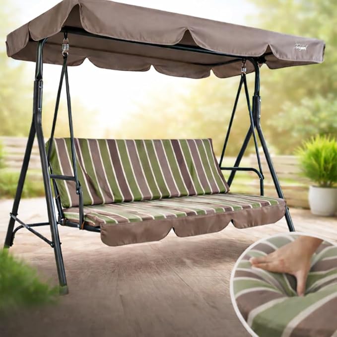 Kozyard Alicia 3-Seat Patio Swing, Outdoor Canopy Swing - Image 3