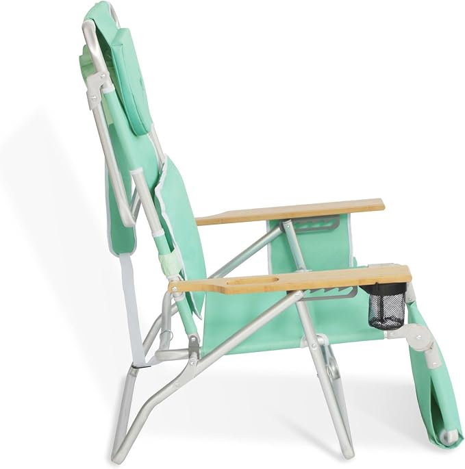 Ostrich Deluxe 3N1 Padded Beach Chair w/ Face Cushion & Arm Holes, Teal - Image 9