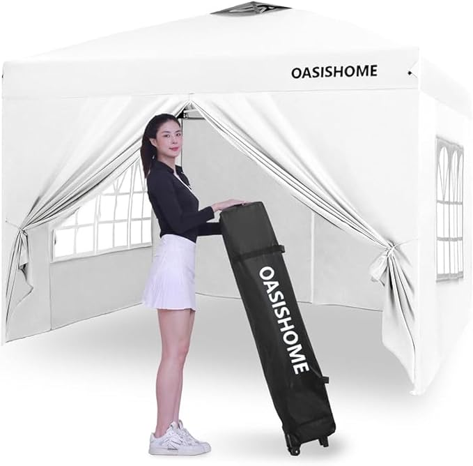 OASISHOME Pop-up Gazebo Instant Portable Canopy Tent 10'x10', by OASISHOME