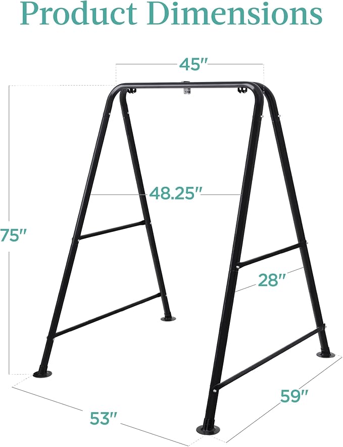 Best Choice Products Hammock Chair Stand, 75in Tall Heavy Duty Indoor Outdoor - Image 7