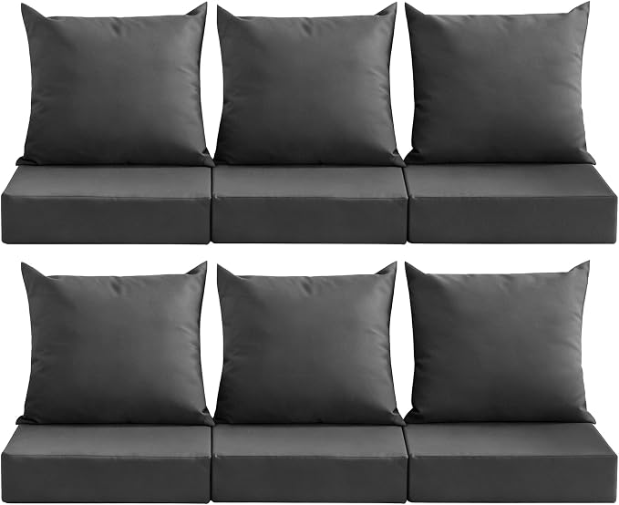 Outdoor Deep Seat Cushion Set, 24x24 Inch Water-Resistant & Fade-Resistant by MuaMelop