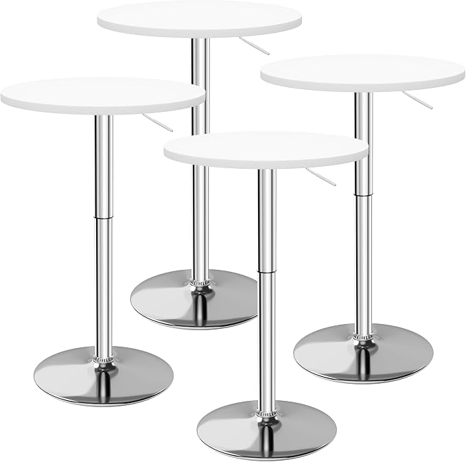 Flamaker Round Bistro Pub Table 23.6 Inch Height Adjustable 360° Swivel Bar by Flamaker