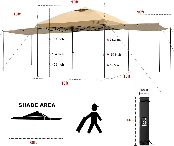 KAMPKEEPER 10x10 Easy Pop Up Canopy Tent - Image 5