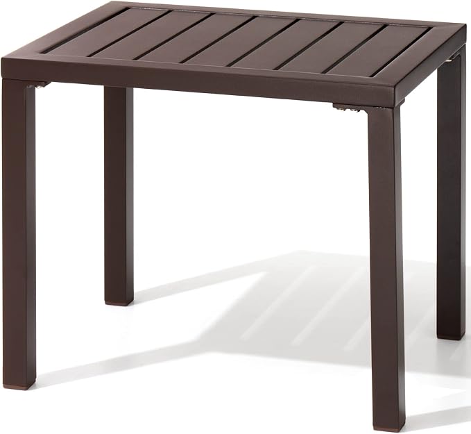 Crestlive Products Outdoor Side Table, Aluminum Rectangular Side/End Table - Image 9