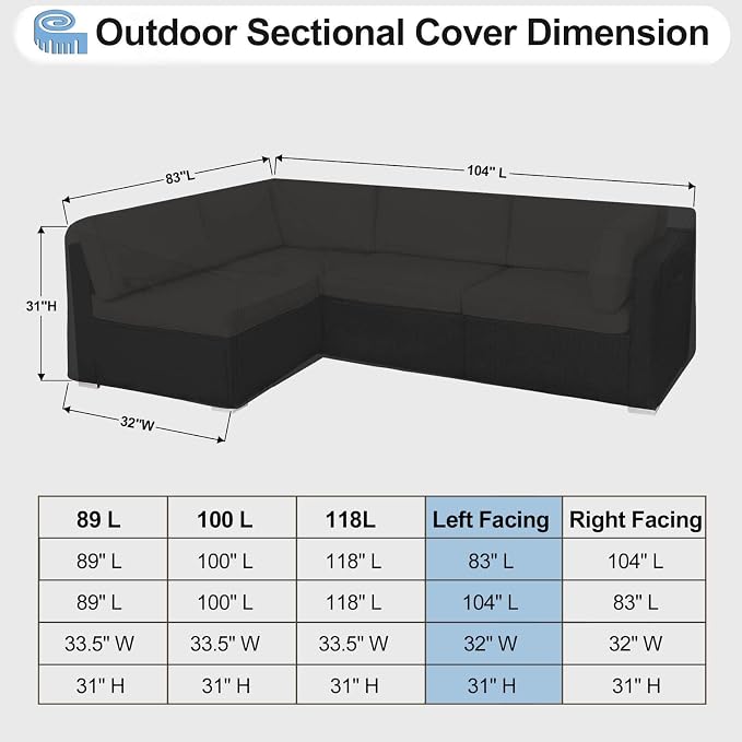 OutdoorLines Waterproof Outdoor Patio Sectional Cover - Image 2
