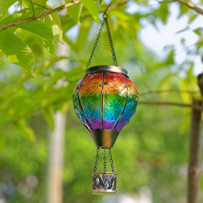 DREAMSOUL 2 PCS Rainbow Solar Hot Air Balloon Lantern - Image 4