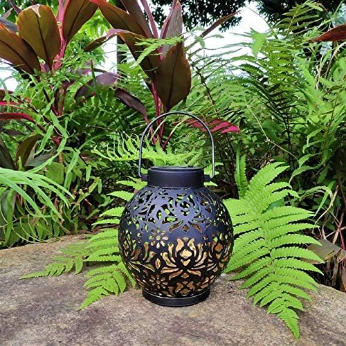 EXCMARK 2 Pack Outdoor Solar Hanging Lantern Lights Metal LED Decorative Lamp - Image 7