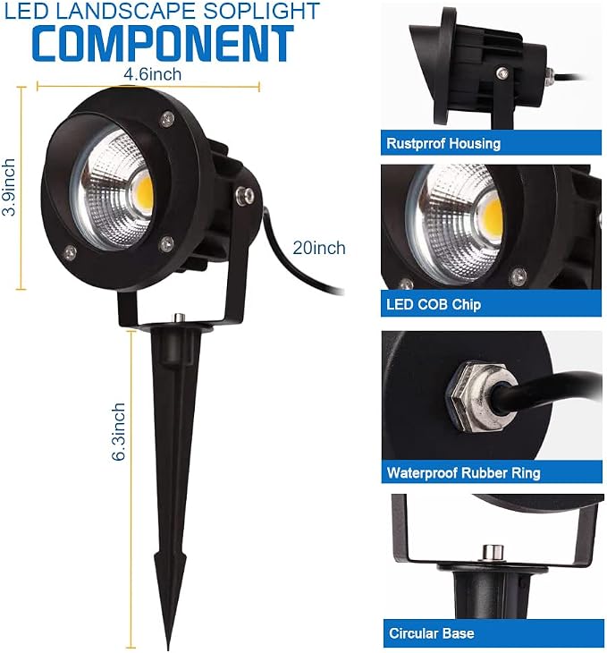 EAGLOD 20W Led Spotlights Outdoor Landscape Lights, Low Voltage Led Landscape - Image 7